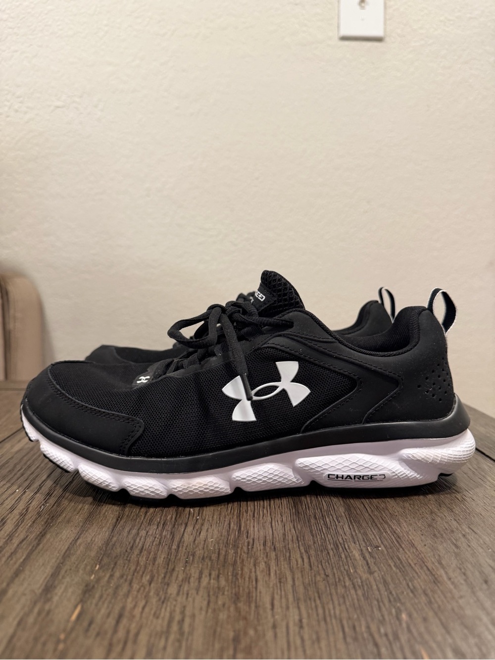 Under Armour Charged Assert 9 Running Shoes - Women’s 10 Wide (D) - Black/White